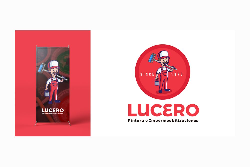 Lucero Pintura — Logotipo y lona, trabajo de Grupo Gurú en Tijuana
