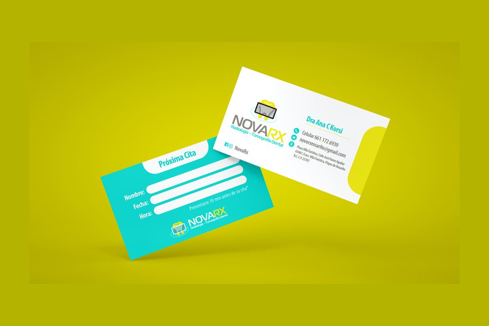 NovaRX — Tarjetas de presentación, trabajo de Grupo Gurú en Tijuana