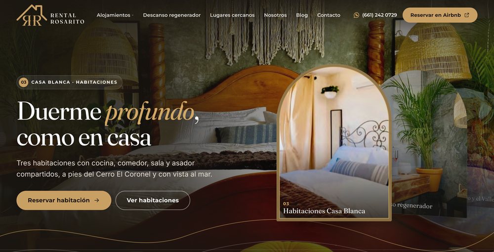 Rental Rosarito — Hospedaje · Rosarito, trabajo de Grupo Gurú en Tijuana